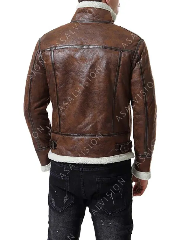 Brown Bomber Leather Shearling Jackets