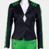 Harley Quinn Poison Ivy Leather Black Jacket