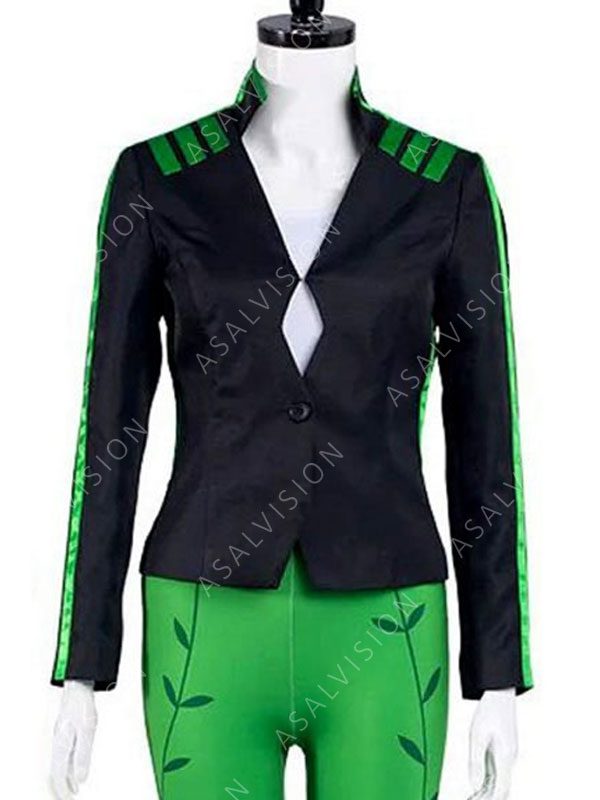 Harley Quinn Poison Ivy Leather Black Jacket