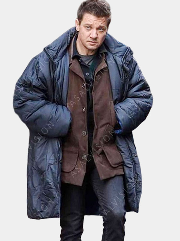 Hawkeye Jeremy Renner Puffer Blue Coat