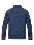 Dark Blue Denim Jacket With Fur