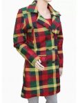 Lily Collins Emily In Paris Multi Color Checked Coat