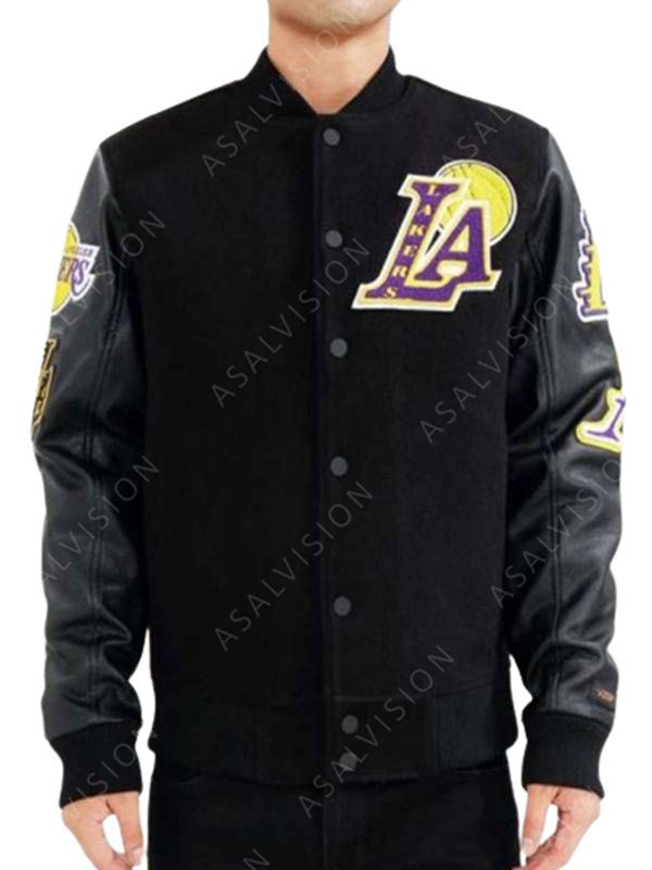 Mens Los Angeles Lakers Varsity Black Jacket