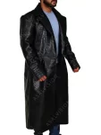Morpheus Alligator The Matrix Black Leather Trench Coat