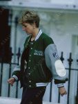 Princess Diana Green and White Bomber Varsity Jacket