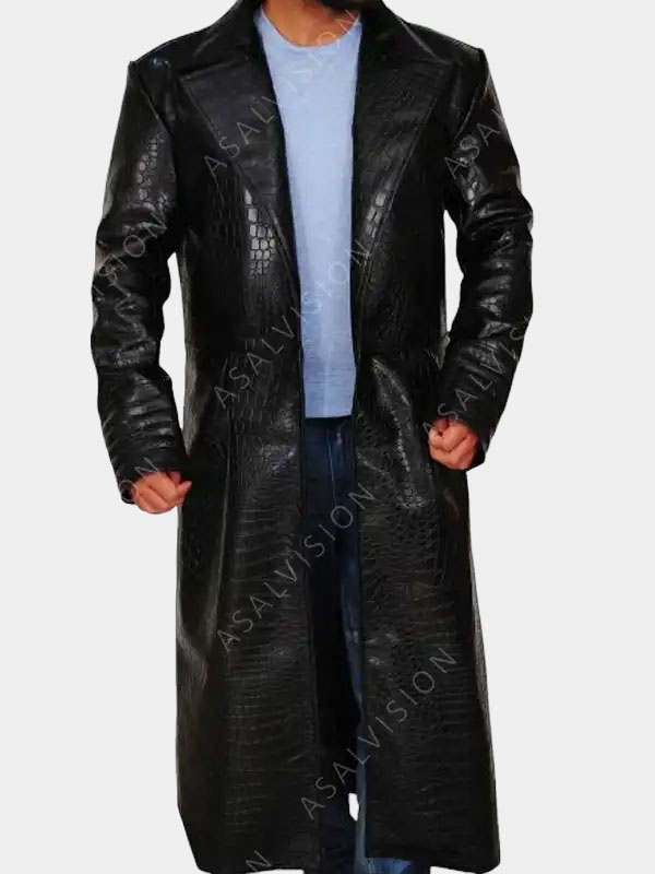 The Matrix Morpheus Alligator Leather Trench Coat