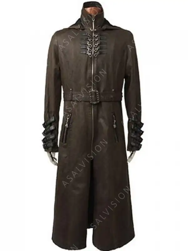Wasteland Steampunk and Post-Apocalyptic Leather Brown Trench Coat