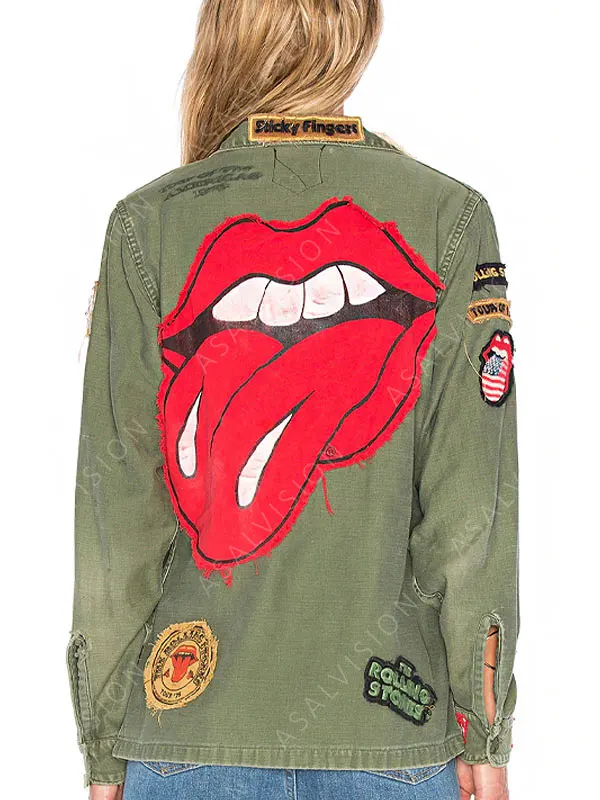 1975 Rolling Stones Army Military Green Jacket