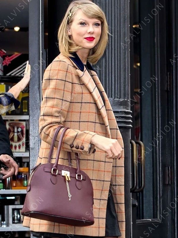 American Singer Taylor Swift Plaid Coat