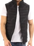 Ashton Kutcher Black Puffer Vest