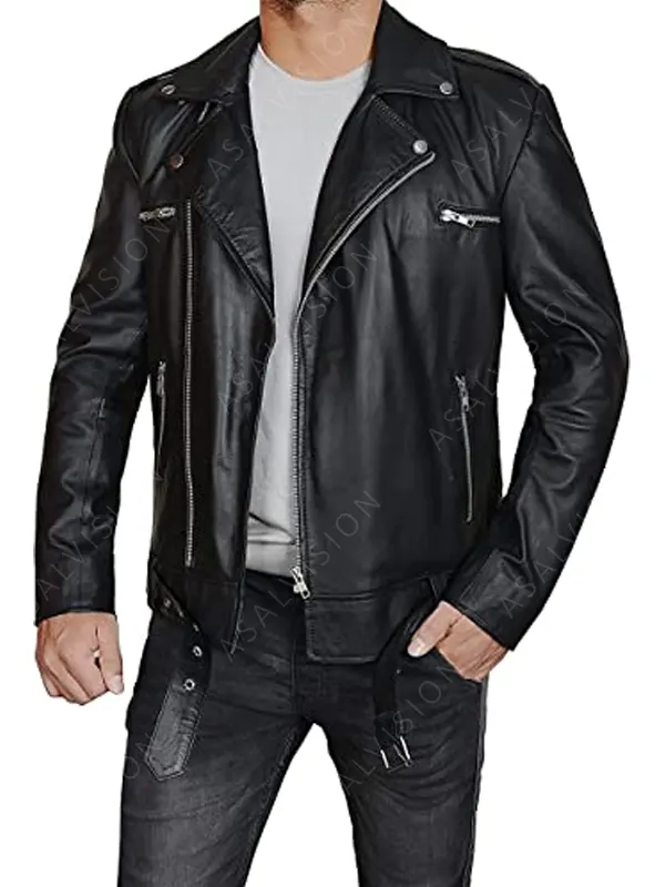 Negan Leather Biker Black Jacket