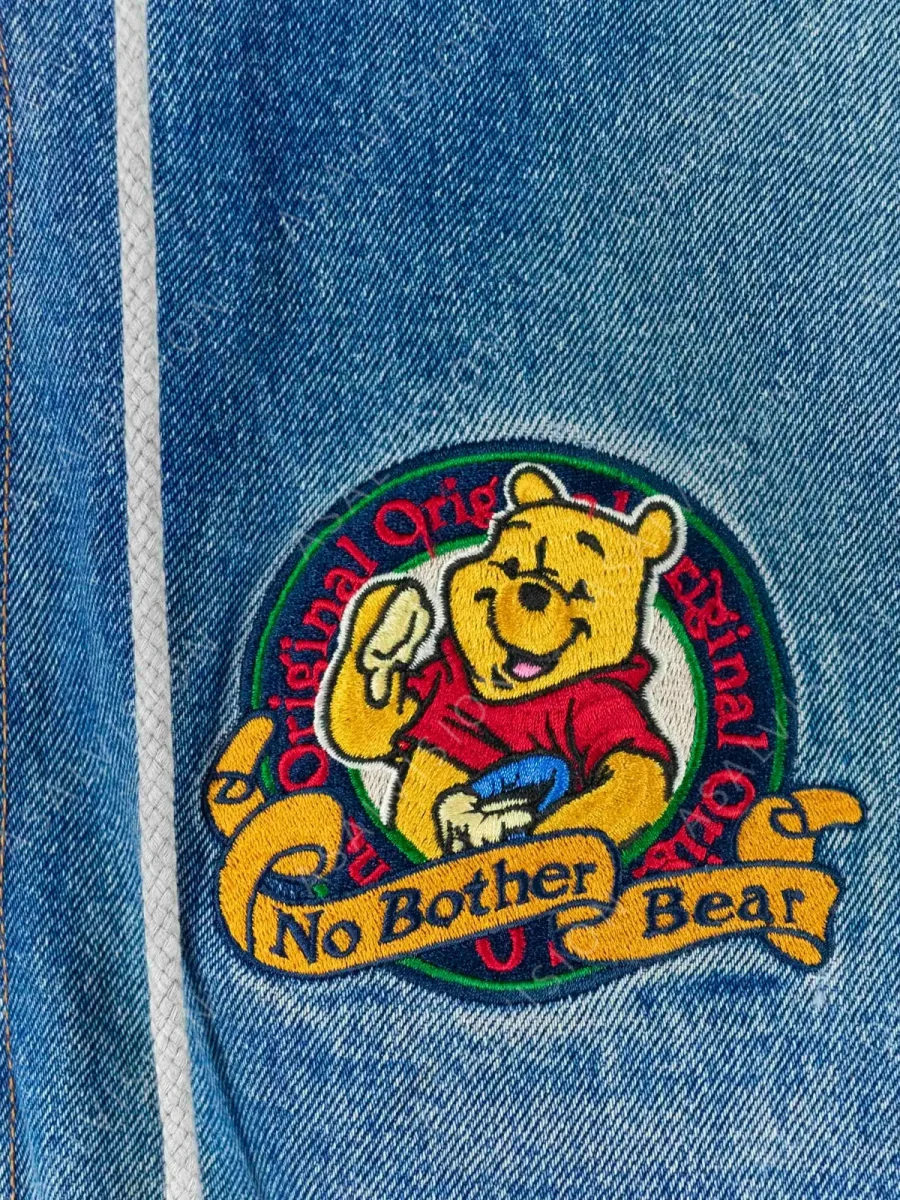 No Bother Bear Winnie The Poo Denim Varsity Jacket
