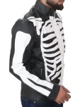 Men Skeleton Bones Style Leather Jacket