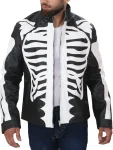 Motorcycle Skeleton Bones Style Leather Jacket