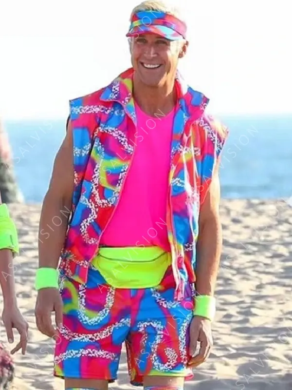 Ryan Gosling Barbie 2023 Ken Rainbow Print Vest