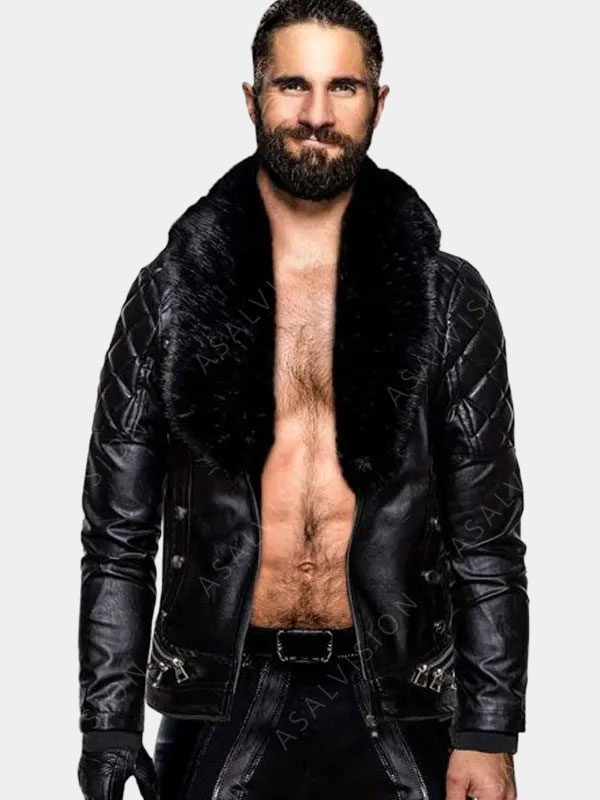 Seth Rollins Fur Leather Jacket