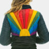 Womens Rainbow Puffer Sunburst Jacket