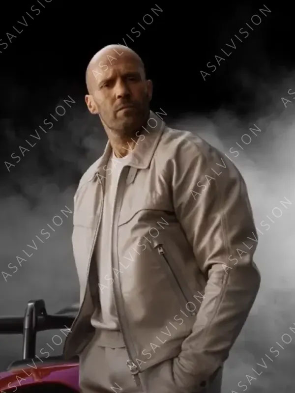Deckard Shaw Fast X 2023 Jason Statham Beige Leather Jacket