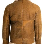 Bomber Fur Shearling Aviator Sheepskin Leather Brown Jacket