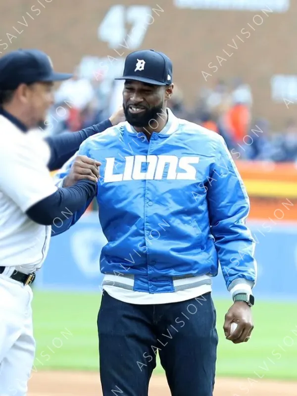 Calvin Johnson Detroit Lions Blue Jacket
