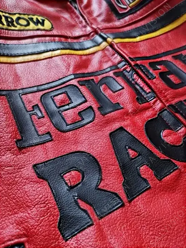 Ferrari F1 Racing Vintage Leather Moto Jacket