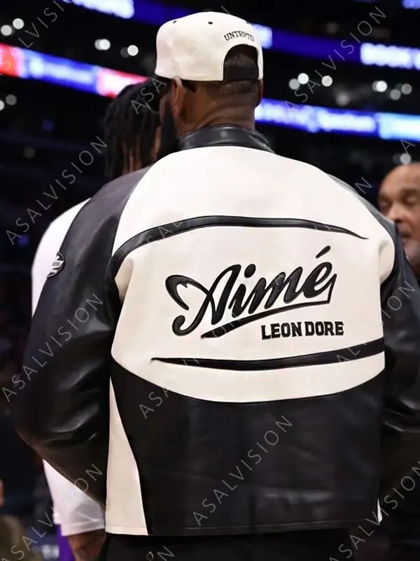 LeBron James Aimé Leon Dore NBA Leather Black And White Jacket