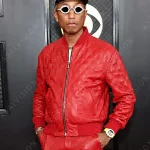 Pharrell Williams Grammys Awards 2023 Red Quilted Jacket