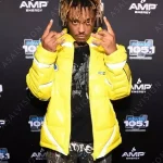 Rapper Juice Wrld Yellow Hooded Puffer Jacket