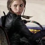 Sadie Rhodes Movie Ghosted 2023 Ana de Armas Black Leather Jacket