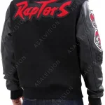 Toronto Raptors Black Bomber Varsity Wool And Leather Jacket
