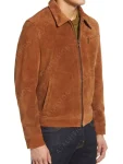 Brown Suede Leather Jacket For Mens