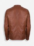 Cafe Racer Brown Leather Jacket For Mens