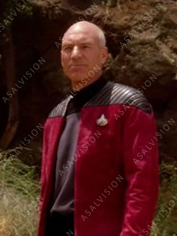 Captain Picard Star Trek The Next Generation Patrick Stewart Red Leather Jacket