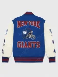 OVO New York Giants Blue And White Varsity Bomber Letterman Jacket