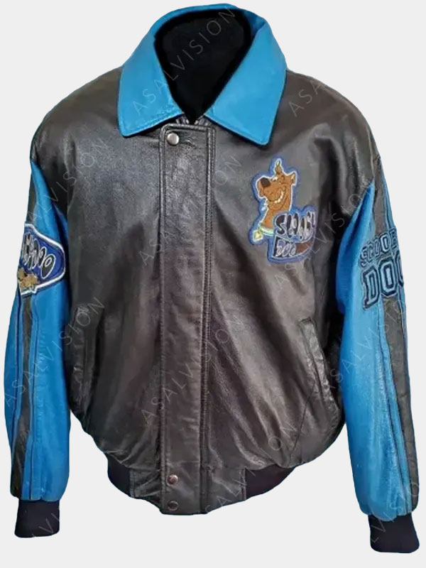 Scooby Doo Black and Blue Leather Jacket
