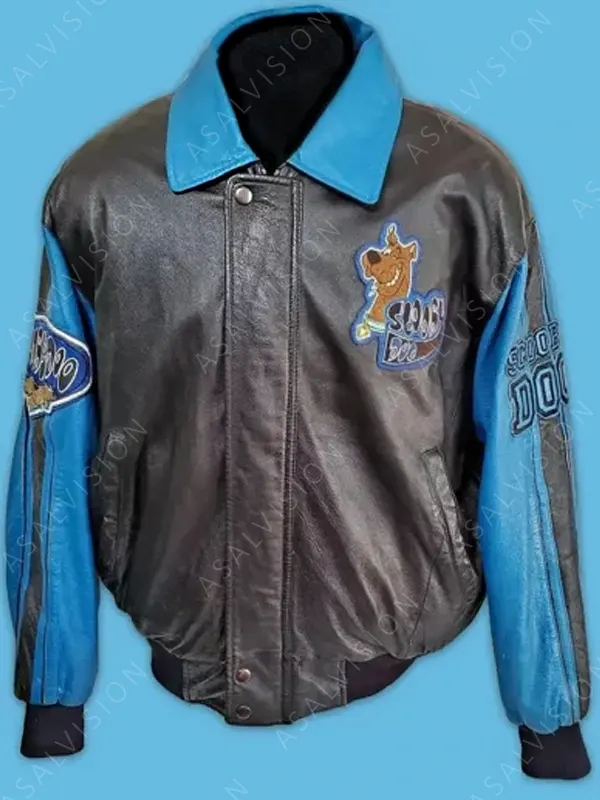 Scooby Doo Black and Blue Leather Jacket