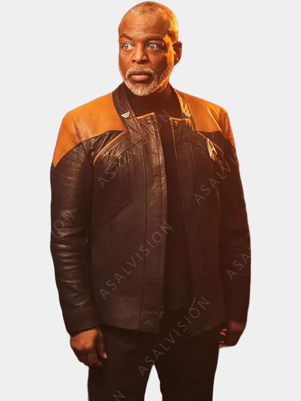 Star Trek Picard S3 LeVar Burton Leather Jacket