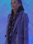 A Royal Christmas Crush 2023 Katie Cassidy Purple Coat