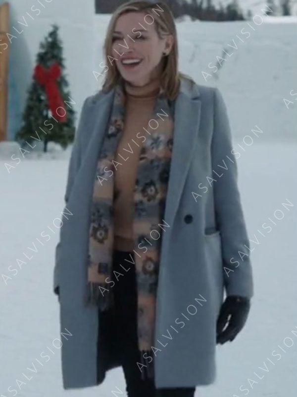 Ava Jensen A Royal Christmas Crush 2023 Katie Cassidy Purple Coat