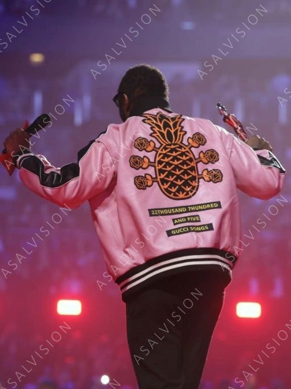 Idris Elba The Brit Awards 2023 Pink Bomber Leather Jacket