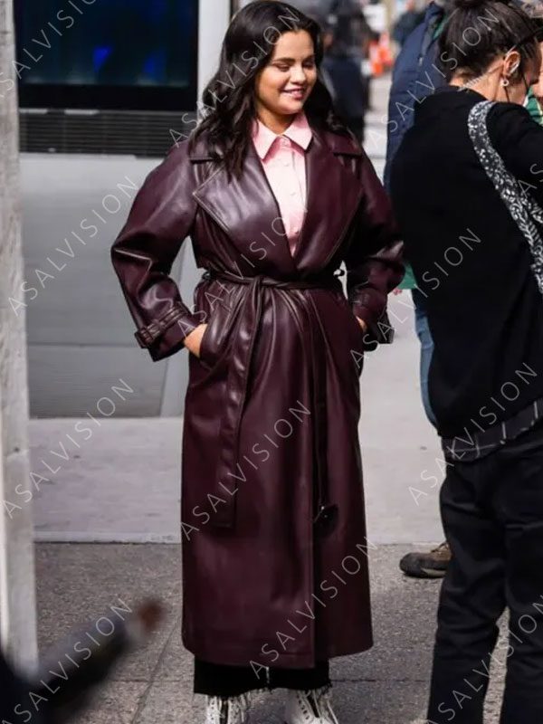Only Murders In The Building S03 Selena Gomez Leather Trench Coat