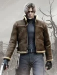 Resident Evil 4 Leon Kennedy Brown Leather Jacket