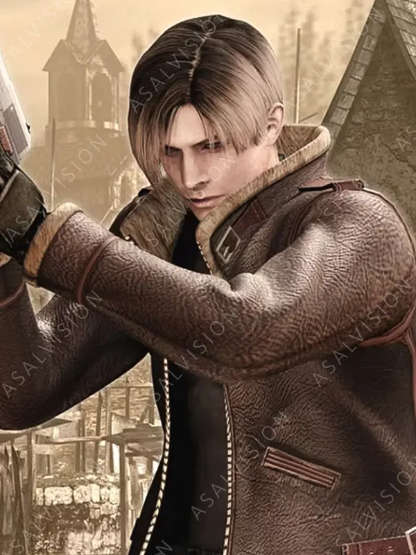 Resident Evil 4 Leon Kennedy Brown Shearling Jacket