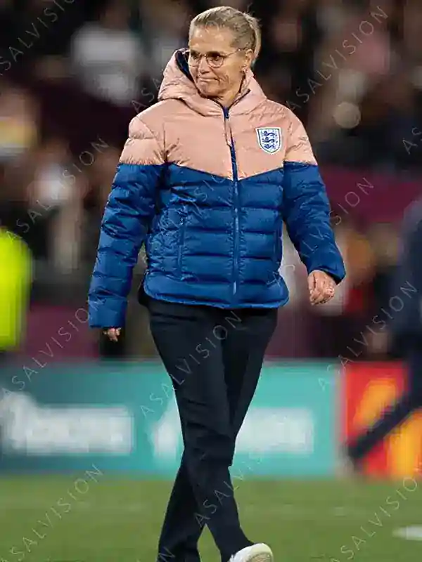 England National Football Team Lionesses Pink And Blue Puffer Jacket