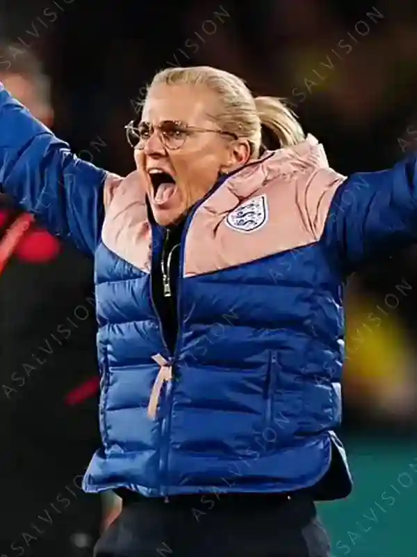 National Football Team Lionesses Pink And Blue Puffer Jacket