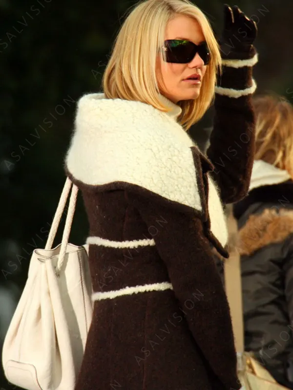 The Holiday Cameron Diaz Street Style Brown Wool Trench Coat