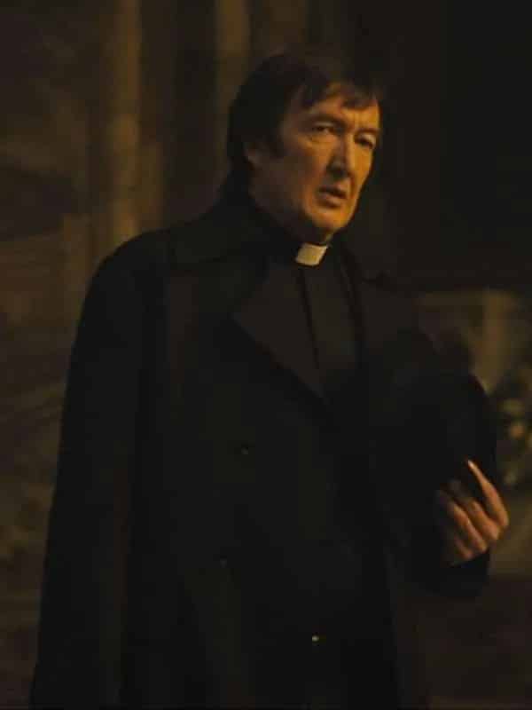 The First Omen 2024 Father Brennan Black Trench Coat