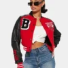 Womens Chicago Bulls Cropped Jacket