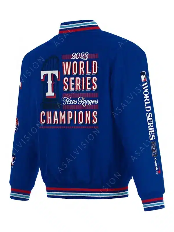 World Series Texas Rangers Champions Blue Varsity Jacket