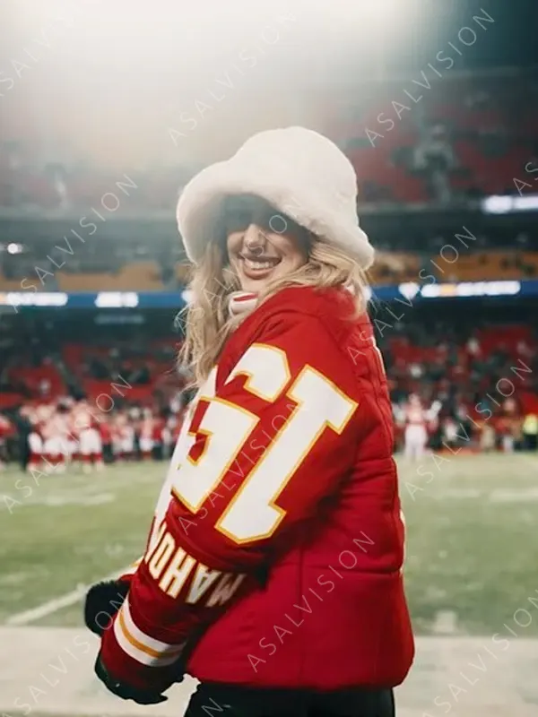 Brittany Mahomes Chiefs Red Puffer Jacket
